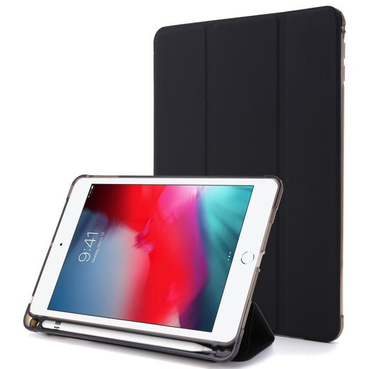For iPad Mini 4 Airbag Horizontal Flip Leather Case with Three-fold Holder (Black) - Apple Accessories by buy2fix | Online Shopping UK | buy2fix