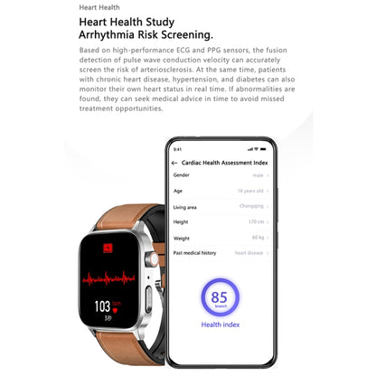 GT22 1.85 inch TFT Screen Silicone Band Health Smart Watch, Support Bluetooth Call / Plateau Blood Oxygen / Body Temperature / Arrhythmia / TI Heart Rate Monitoring(Black Silver) - Smart Watches by buy2fix | Online Shopping UK | buy2fix