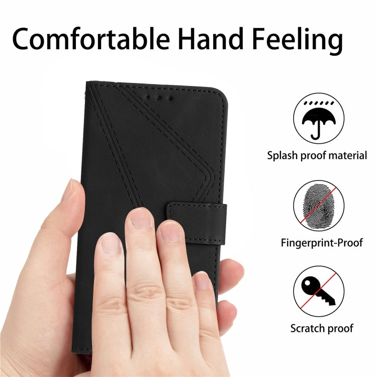 For Xiaomi POCO X5 Pro Stitching Embossed Leather Phone Case(Black) - Xiaomi Cases by buy2fix | Online Shopping UK | buy2fix