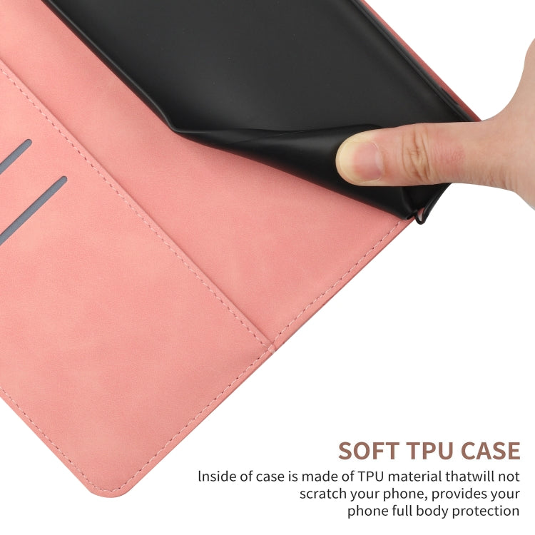 For Xiaomi POCO C40 Stitching Embossed Leather Phone Case(Pink) - Xiaomi Cases by buy2fix | Online Shopping UK | buy2fix