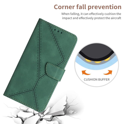 For Xiaomi POCO F4 5G Stitching Embossed Leather Phone Case(Green) - Xiaomi Cases by buy2fix | Online Shopping UK | buy2fix