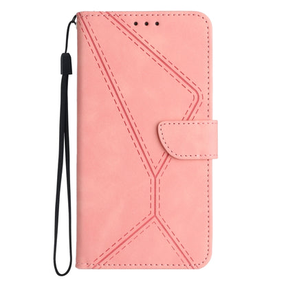 For Xiaomi POCO F5 5G Stitching Embossed Leather Phone Case(Pink) - Xiaomi Cases by buy2fix | Online Shopping UK | buy2fix