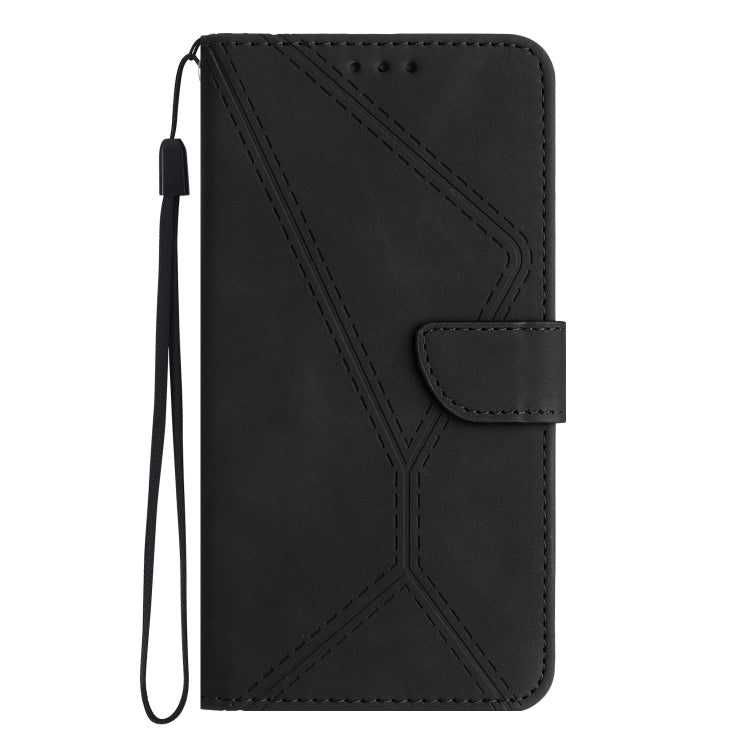 For Xiaomi POCO F5 Pro 5G Stitching Embossed Leather Phone Case(Black) - Xiaomi Cases by buy2fix | Online Shopping UK | buy2fix