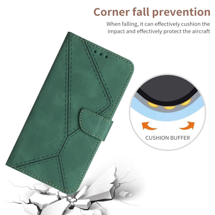 For Xiaomi POCO M5 / M4 5G Stitching Embossed Leather Phone Case(Green) - Xiaomi Cases by buy2fix | Online Shopping UK | buy2fix