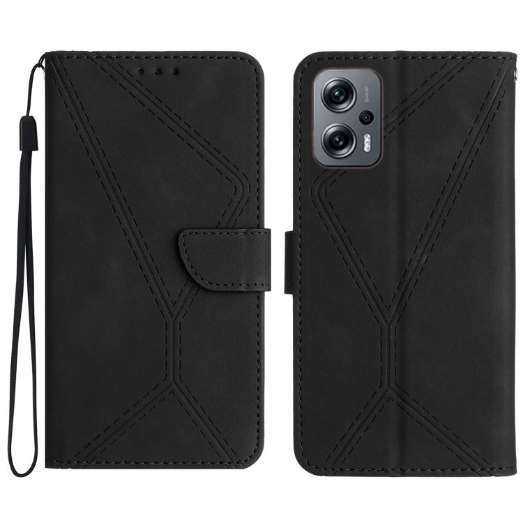 For Xiaomi POCO X4 GT Stitching Embossed Leather Phone Case(Black) - Xiaomi Cases by buy2fix | Online Shopping UK | buy2fix