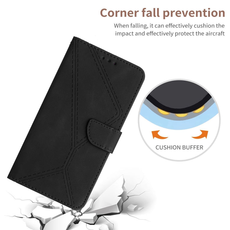 For Xiaomi Redmi A1+ / A2+ Stitching Embossed Leather Phone Case(Black) - Xiaomi Cases by buy2fix | Online Shopping UK | buy2fix