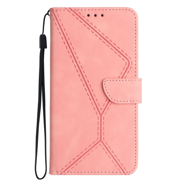 For Xiaomi Redmi Note 12S Stitching Embossed Leather Phone Case(Pink) - Xiaomi Cases by buy2fix | Online Shopping UK | buy2fix