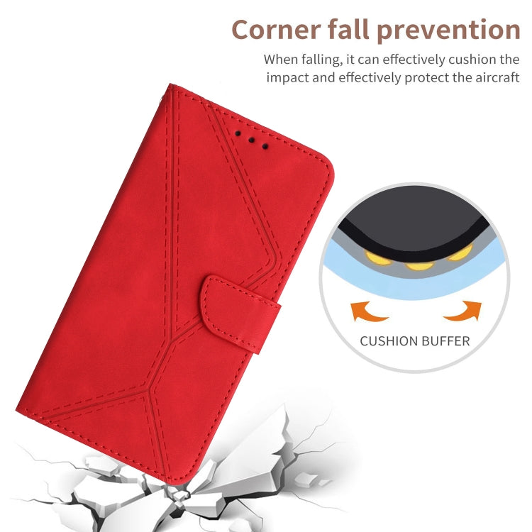 For Xiaomi Redmi 12 4G Global Stitching Embossed Leather Phone Case(Red) - Xiaomi Cases by buy2fix | Online Shopping UK | buy2fix