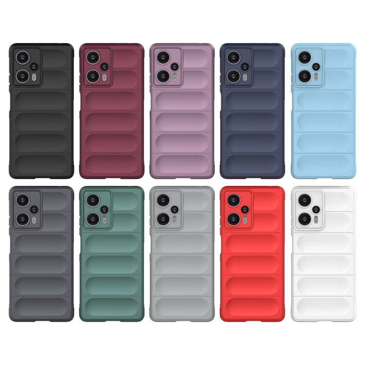 For Xiaomi Redmi Note 12 Turbo Magic Shield TPU + Flannel Phone Case(Grey) - Xiaomi Cases by buy2fix | Online Shopping UK | buy2fix