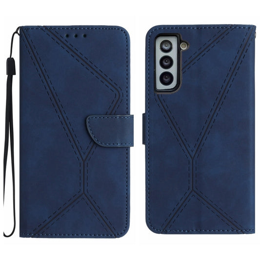 For Samsung Galaxy S21+ 5G Stitching Embossed Leather Phone Case(Blue) - Galaxy S21+ 5G Cases by buy2fix | Online Shopping UK | buy2fix
