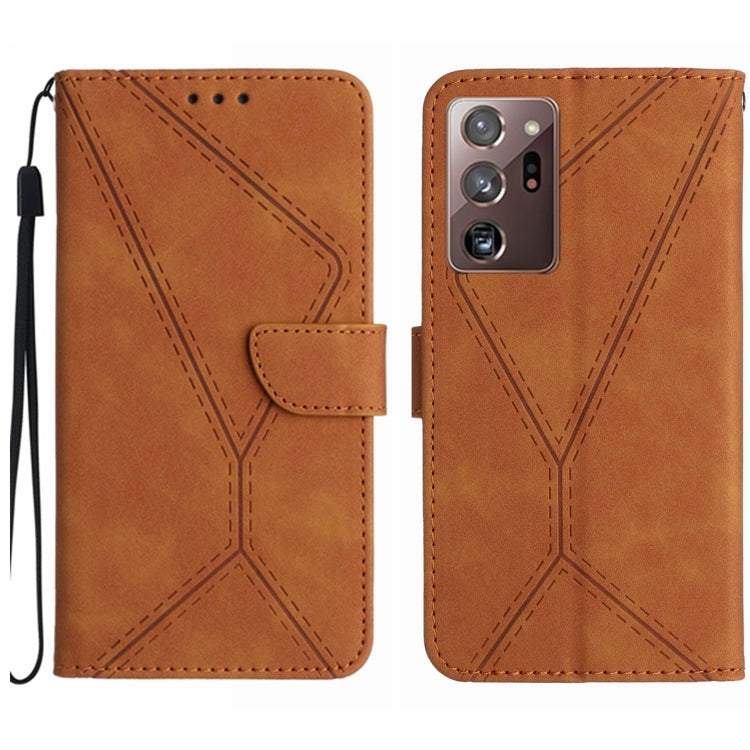 For Samsung Galaxy Note20 Ultra Stitching Embossed Leather Phone Case(Brown) - Galaxy Note20 Ultra Cases by buy2fix | Online Shopping UK | buy2fix