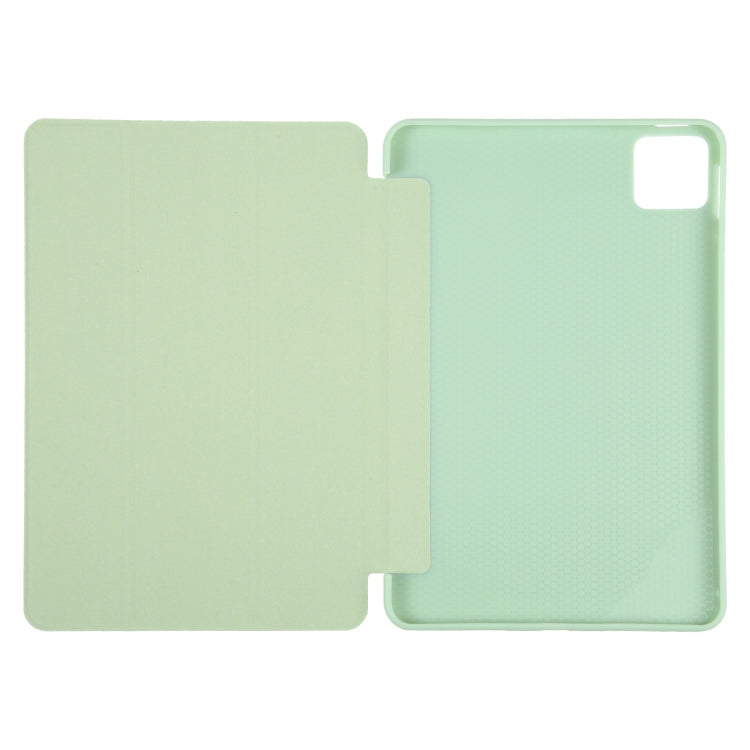 For Xiaomi Pad 6 / Pad 6 Pro Three-fold Holder Flip Tablet Leather Case(Mint Green) -  by buy2fix | Online Shopping UK | buy2fix