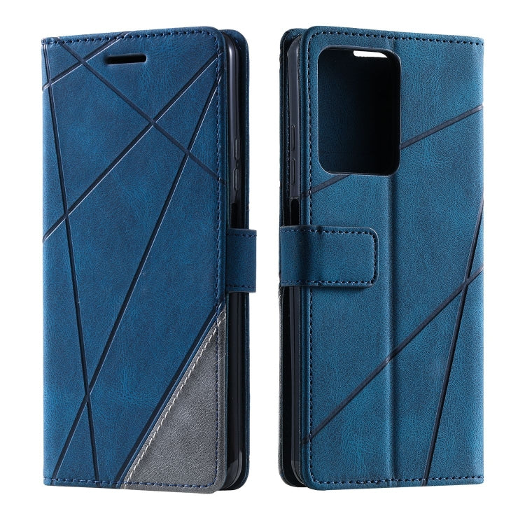 For Redmi Note 12 Pro+ Skin Feel Splicing Horizontal Flip Leather Phone Case(Blue) - Note 12 Pro+ Cases by buy2fix | Online Shopping UK | buy2fix