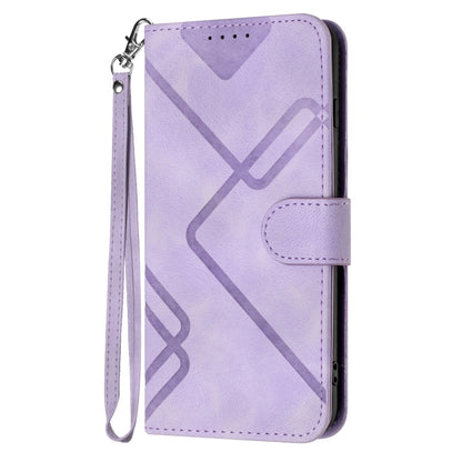 For Honor Magic5 Lite 5G Line Pattern Skin Feel Leather Phone Case(Light Purple) - Honor Cases by buy2fix | Online Shopping UK | buy2fix