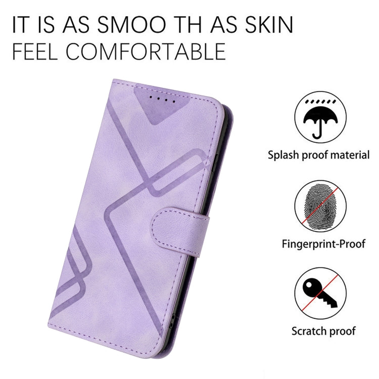 For Honor X7 4G/Play 30 Plus Line Pattern Skin Feel Leather Phone Case(Light Purple) - Honor Cases by buy2fix | Online Shopping UK | buy2fix