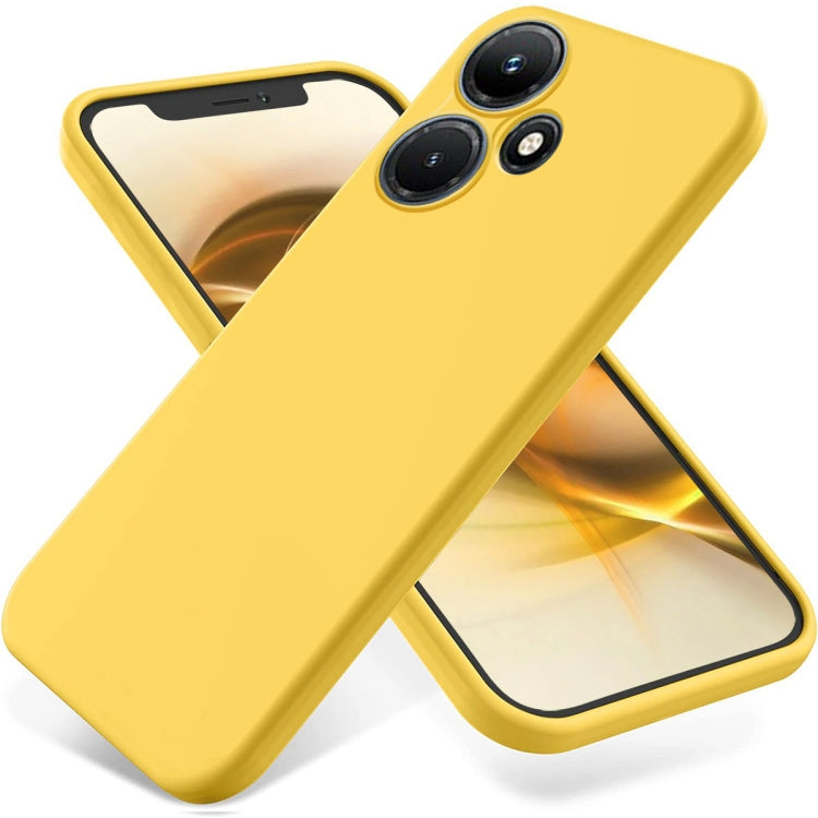 For Infinix Hot 30 Pure Color Liquid Silicone Shockproof Phone Case(Yellow) - Infinix Cases by buy2fix | Online Shopping UK | buy2fix