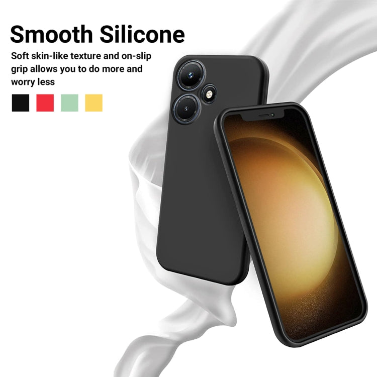 For Infinix Hot 30i Pure Color Liquid Silicone Shockproof Phone Case(Black) - Infinix Cases by buy2fix | Online Shopping UK | buy2fix