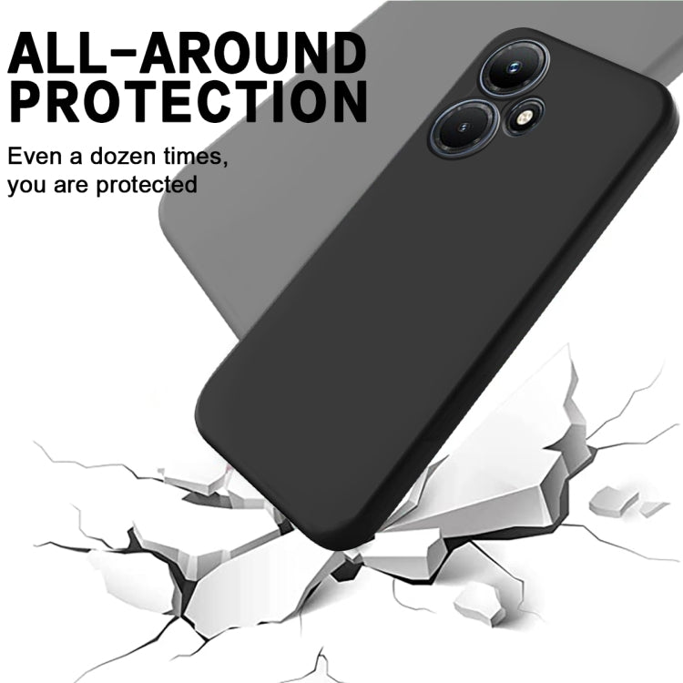 For Infinix Hot 30i Pure Color Liquid Silicone Shockproof Phone Case(Black) - Infinix Cases by buy2fix | Online Shopping UK | buy2fix