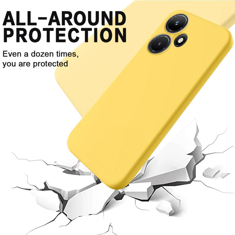 For Infinix Hot 30i Pure Color Liquid Silicone Shockproof Phone Case(Yellow) - Infinix Cases by buy2fix | Online Shopping UK | buy2fix
