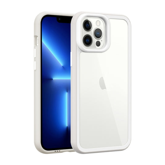 For iPhone 14 Color Frame 2 in 1 Hollow Cooling Phone Case(White) - iPhone 14 Cases by buy2fix | Online Shopping UK | buy2fix
