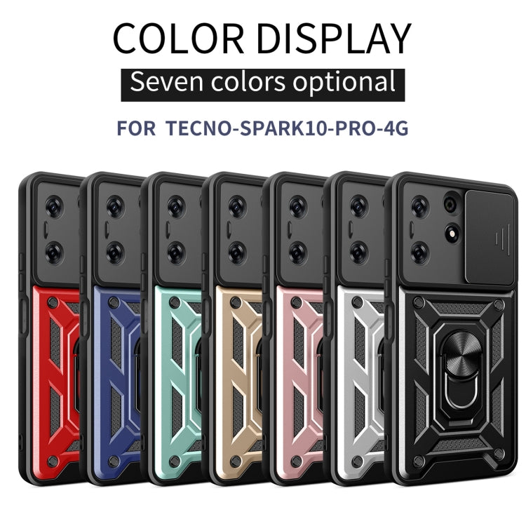 For Tecno Spark 10 Pro Sliding Camera Cover Design TPU+PC Phone Case(Silver) - Tecno Cases by buy2fix | Online Shopping UK | buy2fix