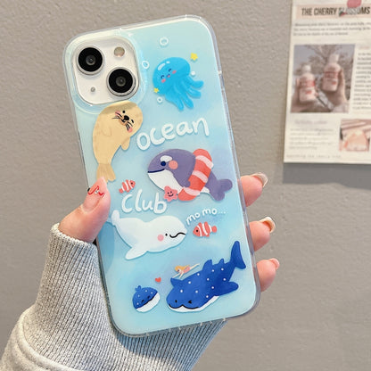 For iPhone 14 Pro IMD Cute Animal Pattern Phone Case(Seal) - iPhone 14 Pro Cases by buy2fix | Online Shopping UK | buy2fix