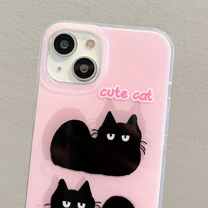 For iPhone 13 IMD Cute Animal Pattern Phone Case(Cat) - iPhone 13 Cases by buy2fix | Online Shopping UK | buy2fix