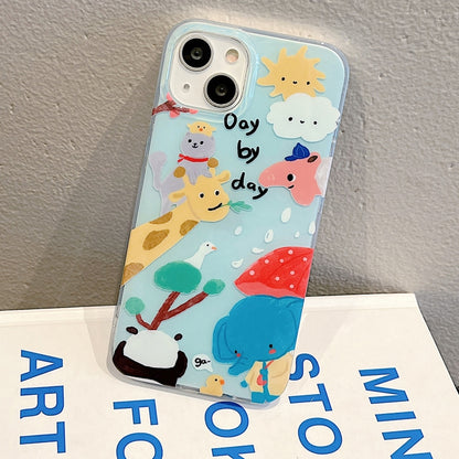 For iPhone 12 Pro Max IMD Cute Animal Pattern Phone Case(Giraffe) - iPhone 12 Pro Max Cases by buy2fix | Online Shopping UK | buy2fix