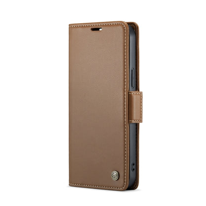 For iPhone 12 Pro Max CaseMe 023 Butterfly Buckle Litchi Texture RFID Anti-theft Leather Phone Case(Brown) - iPhone 12 Pro Max Cases by CaseMe | Online Shopping UK | buy2fix