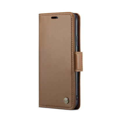 For iPhone XS CaseMe 023 Butterfly Buckle Litchi Texture RFID Anti-theft Leather Phone Case(Brown) - More iPhone Cases by CaseMe | Online Shopping UK | buy2fix