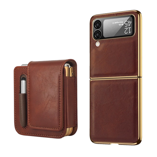 For Samsung Galaxy Z Flip4 Retro Thinking Series PC Shockproof Phone Case(Brown) - Galaxy Z Flip4 5G Cases by buy2fix | Online Shopping UK | buy2fix