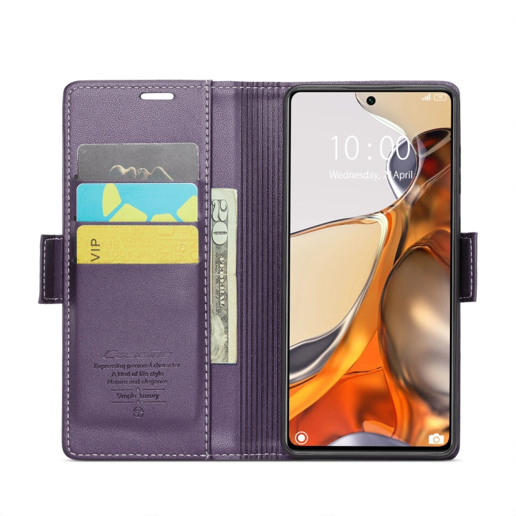 For Xiaomi 11T / 11T Pro CaseMe 023 Butterfly Buckle Litchi Texture RFID Anti-theft Leather Phone Case(Pearly Purple) - Xiaomi Cases by CaseMe | Online Shopping UK | buy2fix