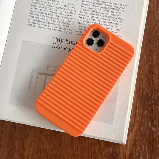 For iPhone 14 Stripe Pattern Cooling TPU Phone Case(Orange) - iPhone 14 Cases by buy2fix | Online Shopping UK | buy2fix