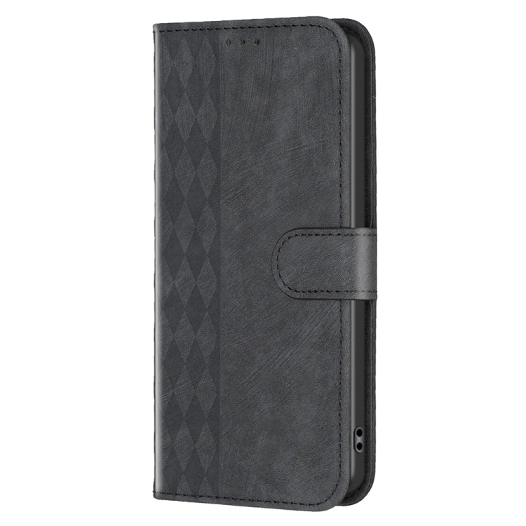 For Xiaomi Redmi Note 9 Plaid Embossed Leather Phone Case(Black) - Xiaomi Cases by buy2fix | Online Shopping UK | buy2fix