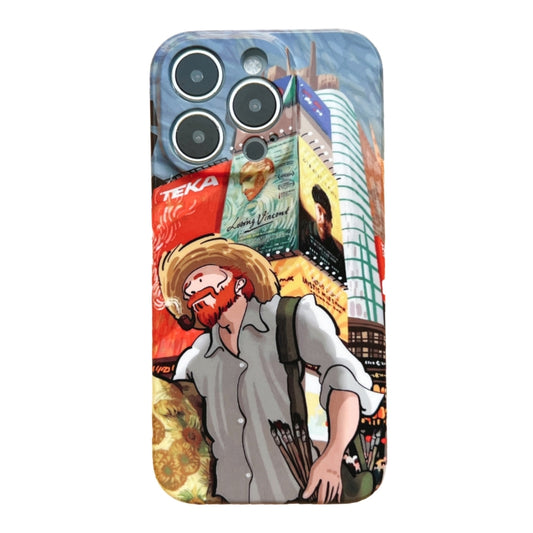 For iPhone 13 Pro Max Precise Hole Oil Painting Pattern PC Phone Case(Edifice) - iPhone 13 Pro Max Cases by buy2fix | Online Shopping UK | buy2fix