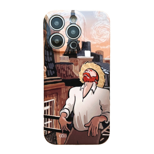 For iPhone 12 Pro Precise Hole Oil Painting Pattern PC Phone Case(Tower) - iPhone 12 / 12 Pro Cases by buy2fix | Online Shopping UK | buy2fix