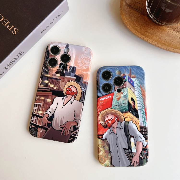 For iPhone 13 Pro Precise Hole Oil Painting Pattern PC Phone Case(Tower) - iPhone 13 Pro Cases by buy2fix | Online Shopping UK | buy2fix