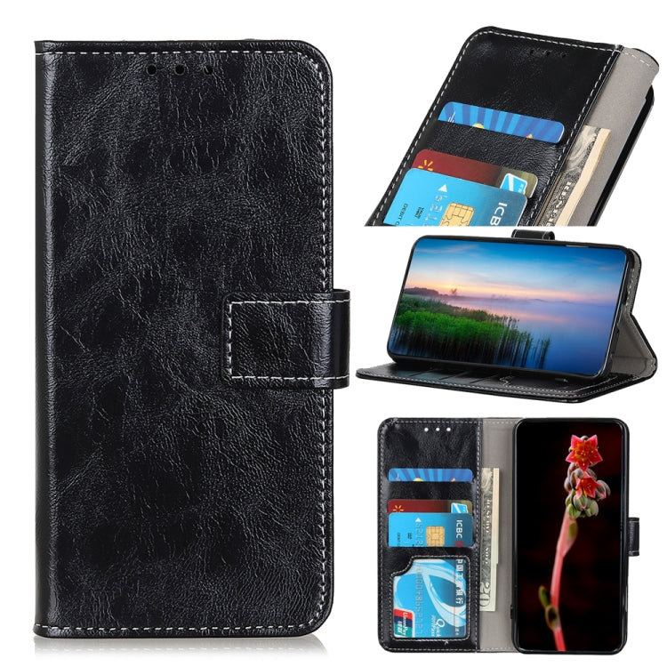 For Xiaomi Poco F5 Pro/Redmi K60/K60 Pro Retro Crazy Horse Texture Horizontal Flip Leather Phone Case(Black) - Xiaomi Cases by buy2fix | Online Shopping UK | buy2fix