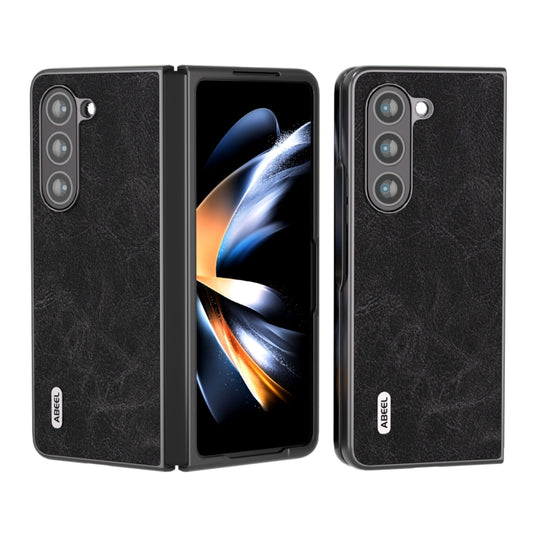 For Samsung Galaxy Z Fold5 ABEEL Dream Litchi Texture PU Phone Case(Black) - Galaxy Z Fold5 Cases by buy2fix | Online Shopping UK | buy2fix