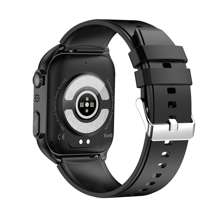 TK12 1.96 inch IP67 Waterproof Silicone Band Smart Watch Supports ECG / Remote Families Care / Bluetooth Call / Body Temperature Monitoring(Black) - Smart Watches by buy2fix | Online Shopping UK | buy2fix