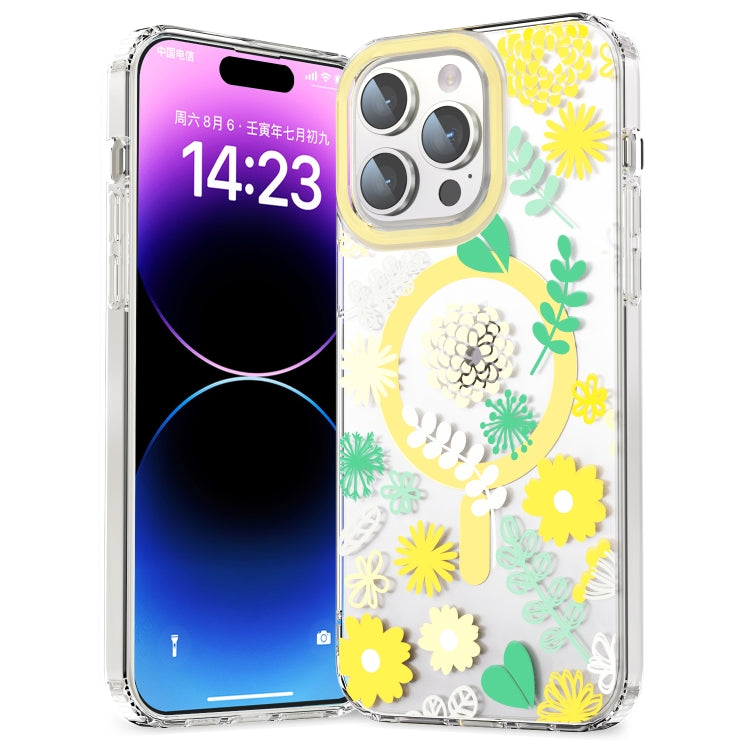 For iPhone 12 Pro MagSafe Magnetic TPU Phone Case(Yellow Chrysanthemum) - iPhone 12 / 12 Pro Cases by buy2fix | Online Shopping UK | buy2fix