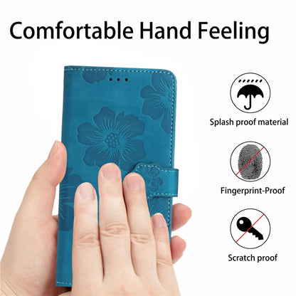 For Xiaomi Redmi 9A Flower Embossing Pattern Leather Phone Case(Blue) - Xiaomi Cases by buy2fix | Online Shopping UK | buy2fix