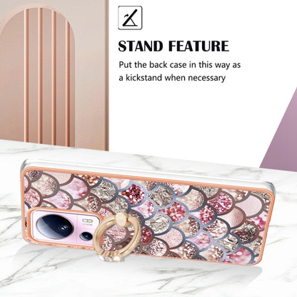 For Xiaomi 13 Lite 5G Electroplating IMD TPU Phone Case with Ring(Pink Scales) - 13 Lite Cases by buy2fix | Online Shopping UK | buy2fix