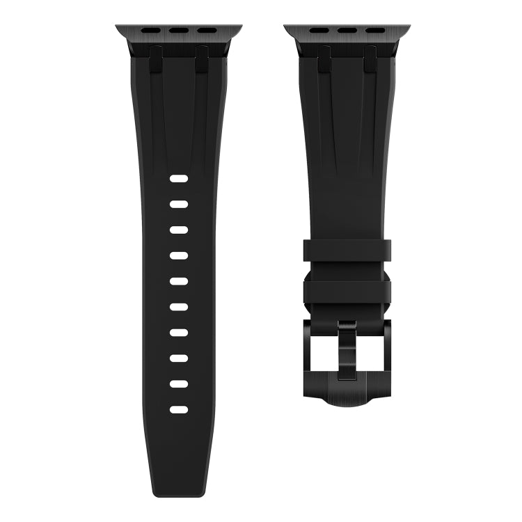 AP Silicone Watch Band For Apple Watch 7 45mm(Black Black) - Watch Bands by buy2fix | Online Shopping UK | buy2fix