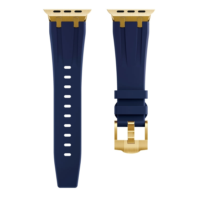 AP Silicone Watch Band For Apple Watch 7 45mm(Gold Blue) - Watch Bands by buy2fix | Online Shopping UK | buy2fix