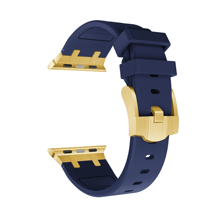 AP Silicone Watch Band For Apple Watch 5 40mm(Gold Blue) - Watch Bands by buy2fix | Online Shopping UK | buy2fix