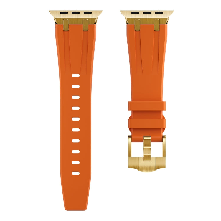 AP Silicone Watch Band For Apple Watch 5 44mm(Gold Orange) - Watch Bands by buy2fix | Online Shopping UK | buy2fix