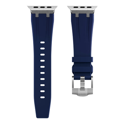 AP Silicone Watch Band For Apple Watch 4 44mm(Silver Blue) - Watch Bands by buy2fix | Online Shopping UK | buy2fix