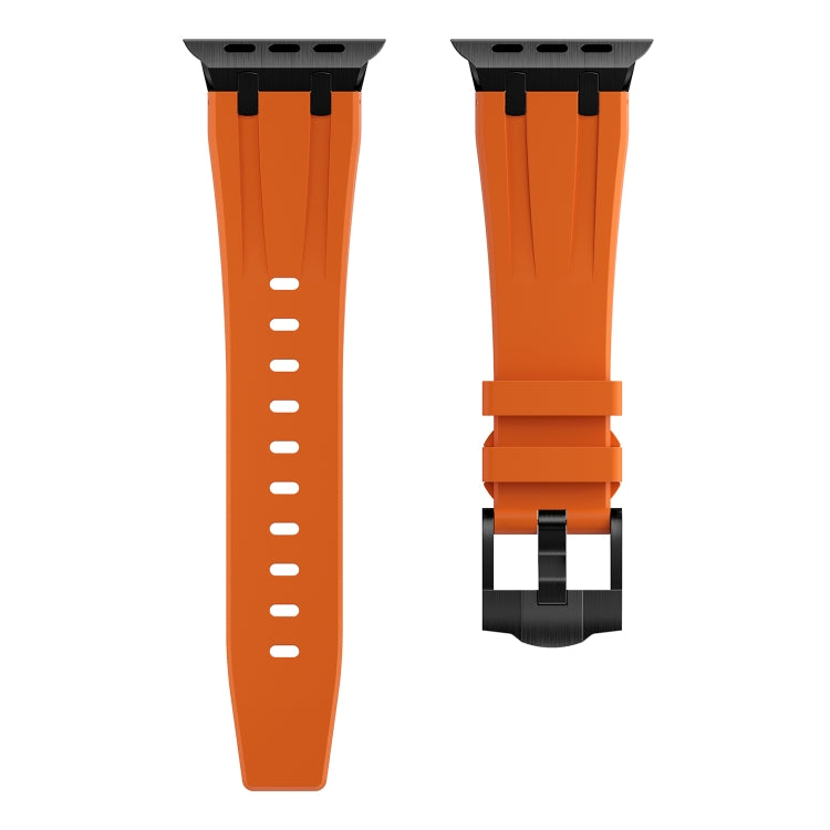 AP Silicone Watch Band For Apple Watch 3 42mm(Black Orange) - Watch Bands by buy2fix | Online Shopping UK | buy2fix
