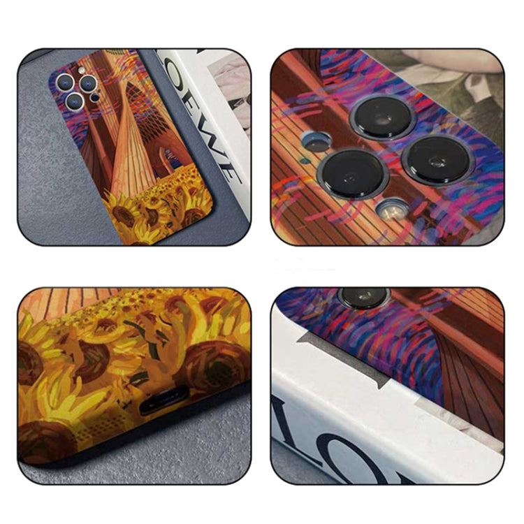 For iPhone 14 Precise Hole Oil Painting Pattern PC Phone Case(Architectural Painting) - iPhone 14 Cases by buy2fix | Online Shopping UK | buy2fix
